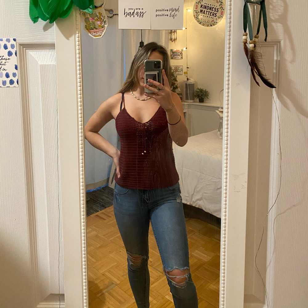 Oversized Crochet Tank Top